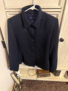 Charter Club Women's Dark Navy Button-Front Blazer